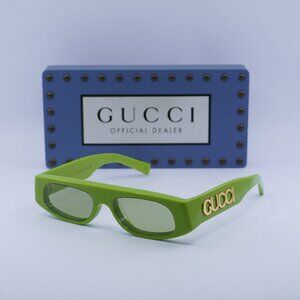 Gucci GG1771S 009 Geometric Sunglasses - Shiny Acid Green/Green